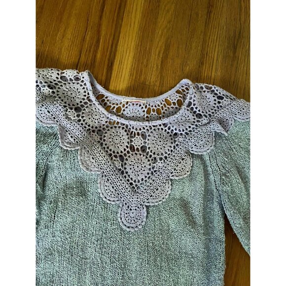 1980s vintage Michael Carrie silk and cotton sweater, M, periwinkle sweater - Picture 3 of 7